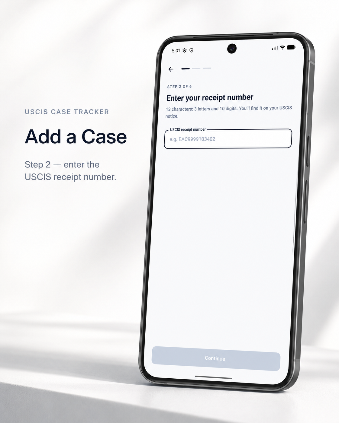 Add a Case · Onboarding (Step 2)