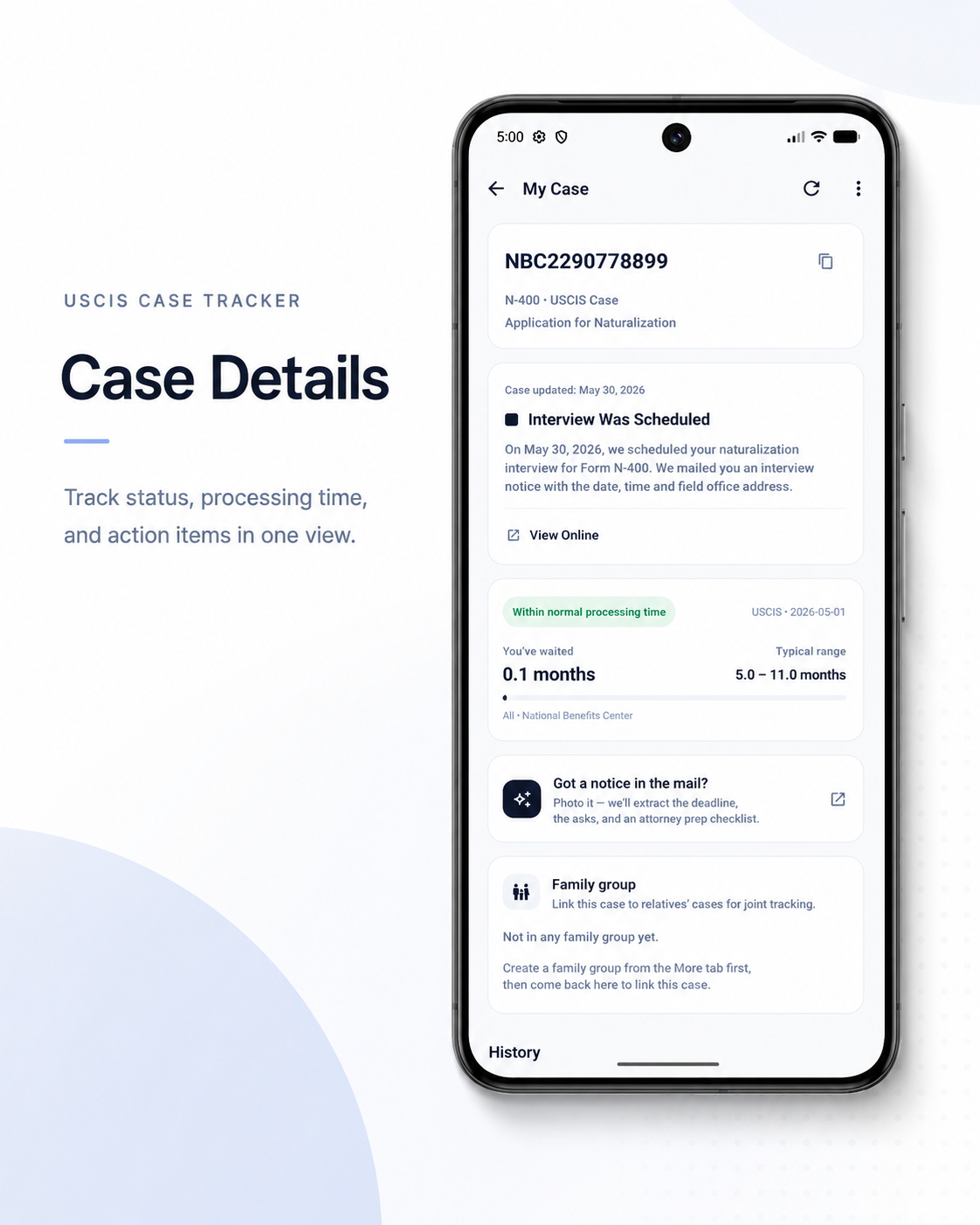 USCIS Case Tracker · Case Details