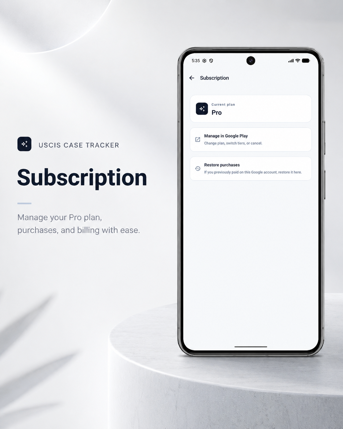 USCIS Case Tracker · Subscription